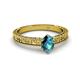 2 - Florian Classic 7x5 mm Oval Cut London Blue Topaz Solitaire Engagement Ring 