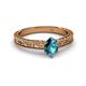 2 - Florian Classic 7x5 mm Oval Cut London Blue Topaz Solitaire Engagement Ring 