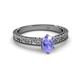 2 - Florian Classic 7x5 mm Oval Cut Tanzanite Solitaire Engagement Ring 
