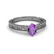 2 - Florian Classic 7x5 mm Oval Cut Amethyst Solitaire Engagement Ring 