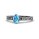 1 - Florian Classic 7x5 mm Oval Cut Blue Topaz Solitaire Engagement Ring 