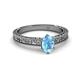 2 - Florian Classic 7x5 mm Oval Cut Blue Topaz Solitaire Engagement Ring 