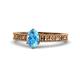 1 - Florian Classic 7x5 mm Oval Cut Blue Topaz Solitaire Engagement Ring 