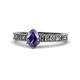 1 - Florian Classic 7x5 mm Oval Cut Iolite Solitaire Engagement Ring 