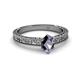 2 - Florian Classic 7x5 mm Oval Cut Iolite Solitaire Engagement Ring 