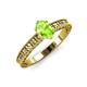 3 - Florian Classic 7x5 mm Oval Cut Peridot Solitaire Engagement Ring 