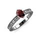 3 - Florian Classic 7x5 mm Oval Cut Red Garnet Solitaire Engagement Ring 