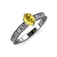3 - Florian Classic 7x5 mm Oval Cut Yellow Sapphire Solitaire Engagement Ring 