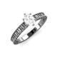 3 - Florian Classic 7x5 mm Oval Cut White Sapphire Solitaire Engagement Ring 