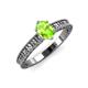 3 - Florian Classic 7x5 mm Oval Cut Peridot Solitaire Engagement Ring 