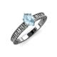 3 - Florian Classic 7x5 mm Oval Cut Aquamarine Solitaire Engagement Ring 