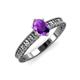3 - Florian Classic 7x5 mm Oval Cut Amethyst Solitaire Engagement Ring 