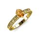3 - Florian Classic 7x5 mm Oval Cut Citrine Solitaire Engagement Ring 