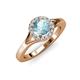 4 - Lyneth Desire Aquamarine and Diamond Halo Engagement Ring 