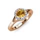 4 - Lyneth Desire Citrine and Diamond Halo Engagement Ring 