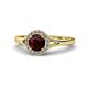 1 - Lyneth Desire Red Garnet and Diamond Halo Engagement Ring 