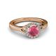 3 - Lyneth Desire Rhodolite Garnet and Diamond Halo Engagement Ring 