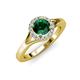 4 - Lyneth Desire Emerald and Diamond Halo Engagement Ring 