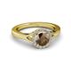 3 - Lyneth Desire Smoky Quartz and Diamond Halo Engagement Ring 