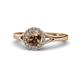 1 - Lyneth Desire Smoky Quartz and Diamond Halo Engagement Ring 