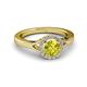 3 - Lyneth Desire Yellow and White Diamond Halo Engagement Ring 