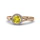 1 - Lyneth Desire Yellow and White Diamond Halo Engagement Ring 