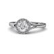 1 - Lyneth Desire Round Diamond Halo Engagement Ring 