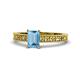 1 - Florian Classic 7x5 mm Emerald Shape Blue Topaz Solitaire Engagement Ring 