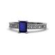 1 - Florian Classic 7x5 mm Emerald Shape Blue Sapphire Solitaire Engagement Ring 