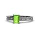 1 - Florian Classic 7x5 mm Emerald Shape Peridot Solitaire Engagement Ring 