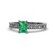 1 - Florian Classic 7x5 mm Emerald Shape Emerald Solitaire Engagement Ring 