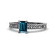 1 - Florian Classic 7x5 mm Emerald Shape London Blue Topaz Solitaire Engagement Ring 