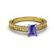 2 - Florian Classic 7x5 mm Emerald Shape Tanzanite Solitaire Engagement Ring 