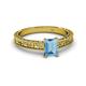 2 - Florian Classic 7x5 mm Emerald Shape Blue Topaz Solitaire Engagement Ring 