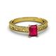 2 - Florian Classic 7x5 mm Emerald Shape Ruby Solitaire Engagement Ring 