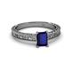 2 - Florian Classic 7x5 mm Emerald Shape Blue Sapphire Solitaire Engagement Ring 
