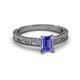 2 - Florian Classic 7x5 mm Emerald Shape Tanzanite Solitaire Engagement Ring 