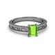 2 - Florian Classic 7x5 mm Emerald Shape Peridot Solitaire Engagement Ring 