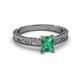 2 - Florian Classic 7x5 mm Emerald Shape Emerald Solitaire Engagement Ring 