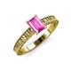 3 - Florian Classic 7x5 mm Emerald Shape Pink Sapphire Solitaire Engagement Ring 