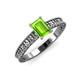 3 - Florian Classic 7x5 mm Emerald Shape Peridot Solitaire Engagement Ring 