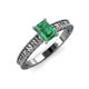 3 - Florian Classic 7x5 mm Emerald Shape Emerald Solitaire Engagement Ring 