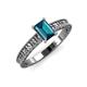 3 - Florian Classic 7x5 mm Emerald Shape London Blue Topaz Solitaire Engagement Ring 