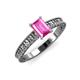 3 - Florian Classic 7x5 mm Emerald Shape Pink Sapphire Solitaire Engagement Ring 