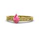 1 - Florian Classic 7x5 mm Pear Cut Pink Tourmaline Solitaire Engagement Ring 