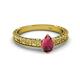 2 - Florian Classic 7x5 mm Pear Cut Rhodolite Garnet Solitaire Engagement Ring 