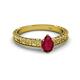 2 - Florian Classic 7x5 mm Pear Cut Ruby Solitaire Engagement Ring 