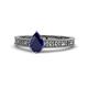 1 - Florian Classic 7x5 mm Pear Cut Blue Sapphire Solitaire Engagement Ring 