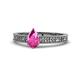 1 - Florian Classic 7x5 mm Pear Cut Pink Sapphire Solitaire Engagement Ring 