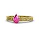 1 - Florian Classic 7x5 mm Pear Cut Pink Sapphire Solitaire Engagement Ring 